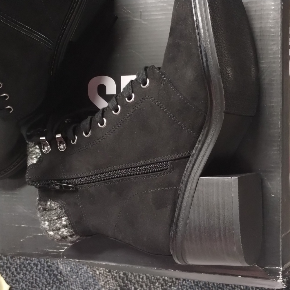 Women's Black Ankle Boots - Picture 2 of 5